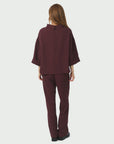 NEO NOIR JUMPSUIT ARLO CREPE BURGUNDY