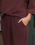 NEO NOIR JUMPSUIT ARLO CREPE BURGUNDY