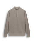 STATE OF ART PULLOVER HALVE RITS GEMELEERD KHAKI/WARMGRIJS