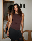 NEO NOIR TOP TALIA GLITTER KNIT BURGUNDY