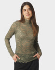 NEO NOIR TOP LIZA LACEFLOWER BLOUSE COLD ARMY