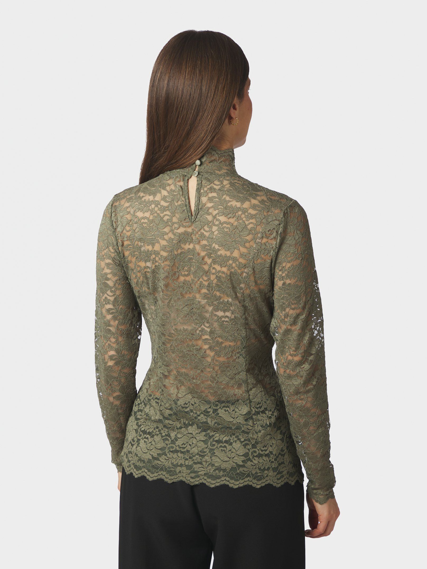 NEO NOIR TOP LIZA LACEFLOWER BLOUSE COLD ARMY