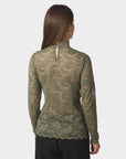 NEO NOIR TOP LIZA LACEFLOWER BLOUSE COLD ARMY