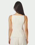 NEO NOIR GILET KYLIE STRUCTURE WAISTCOAT OFF WHITE
