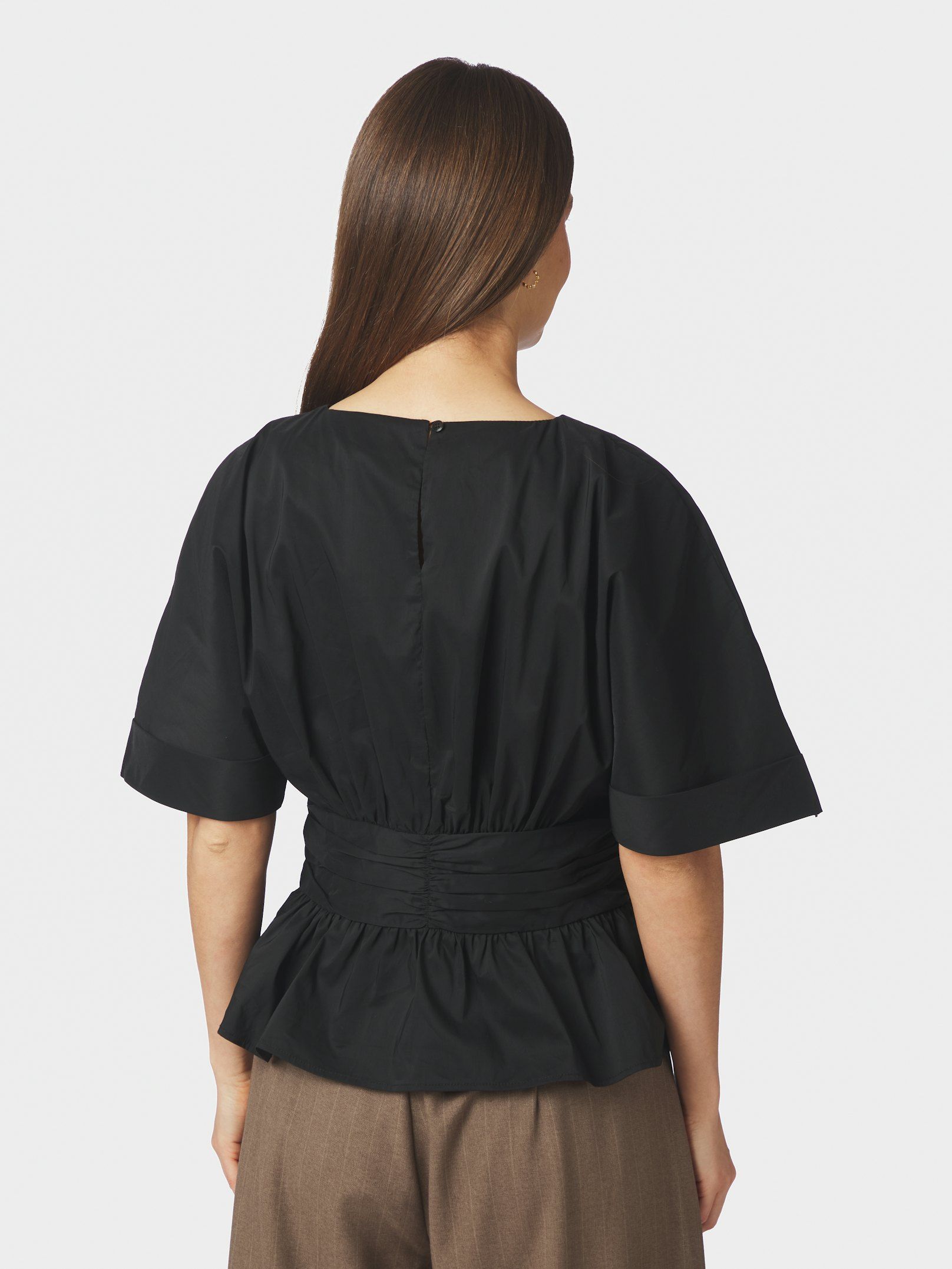 NEO NOIR TOP ANNEGRET POPLIN BLOUSE BLACK
