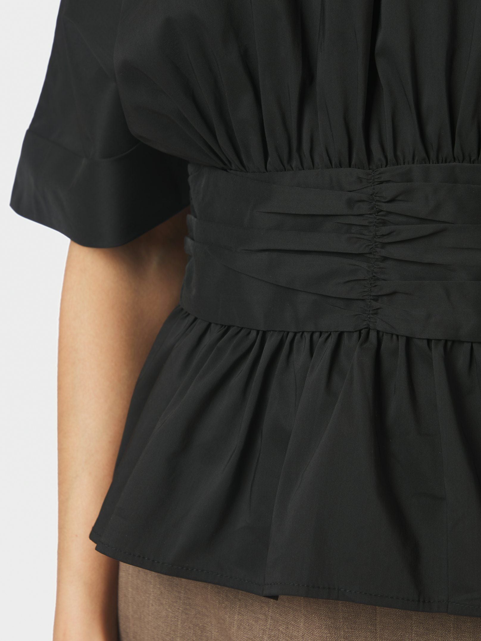 NEO NOIR TOP ANNEGRET POPLIN BLOUSE BLACK