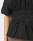NEO NOIR TOP ANNEGRET POPLIN BLOUSE BLACK