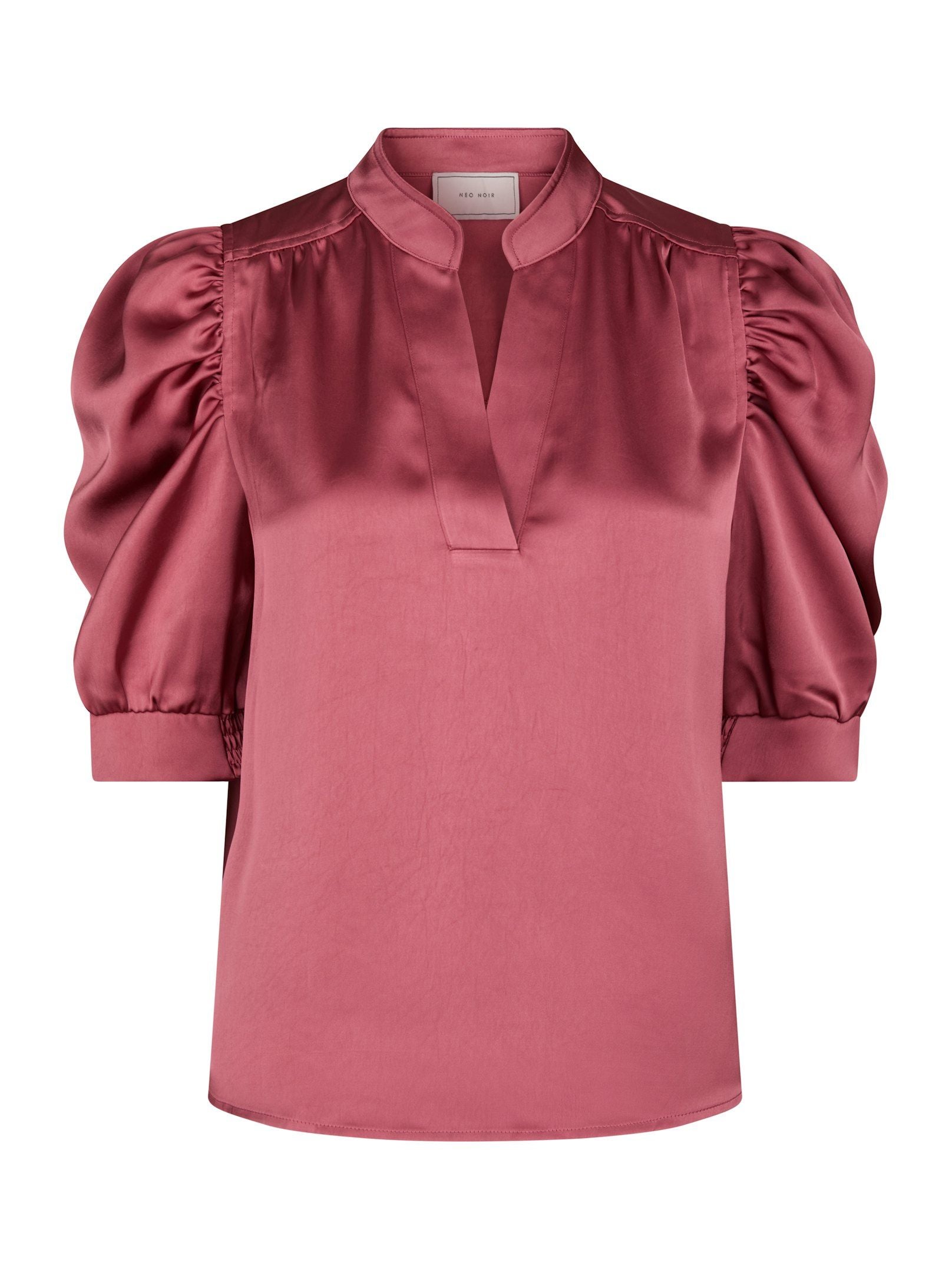NEO NOIR BLOUSE ROELLA HEAVY SATEEN CHERRY PINK