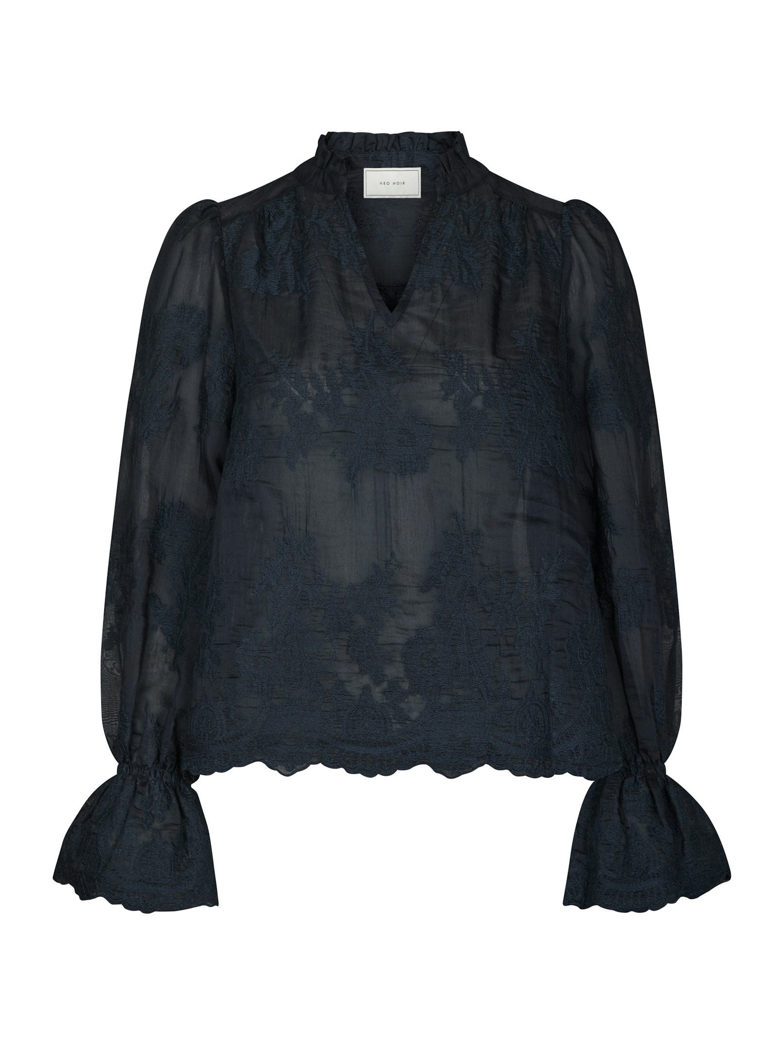 NEO NOIR BLOUSE AMARA BIG EMBROIDERY NAVY