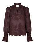 NEO NOIR BLOUSE AMARA BIG EMBROIDERY BURGUNDY