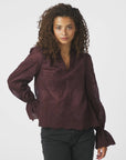 NEO NOIR BLOUSE AMARA BIG EMBROIDERY BURGUNDY