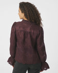 NEO NOIR BLOUSE AMARA BIG EMBROIDERY BURGUNDY