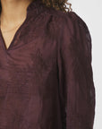 NEO NOIR BLOUSE AMARA BIG EMBROIDERY BURGUNDY