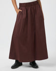 NEO NOIR ROK YARA LONG POPLIN SKIRT BURGUNDY