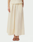 NEO NOIR ROK YARA LONG POPLIN SKIRT BUTTER YELLOW