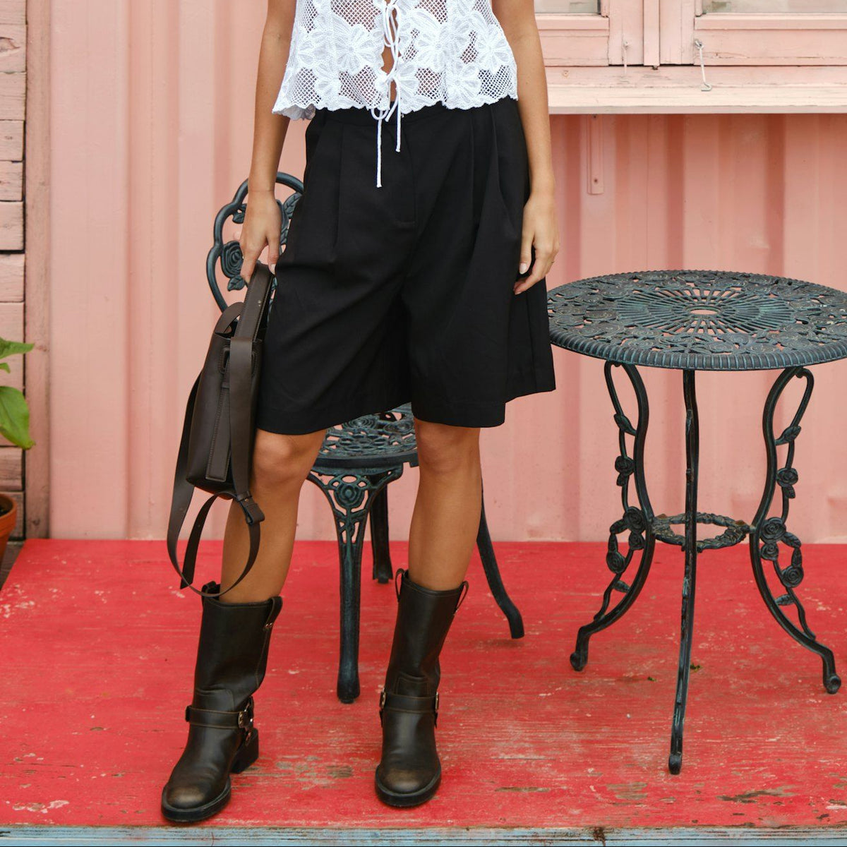 NEO NOIR PANTS NIKA BERMUDA SHORT BLACK