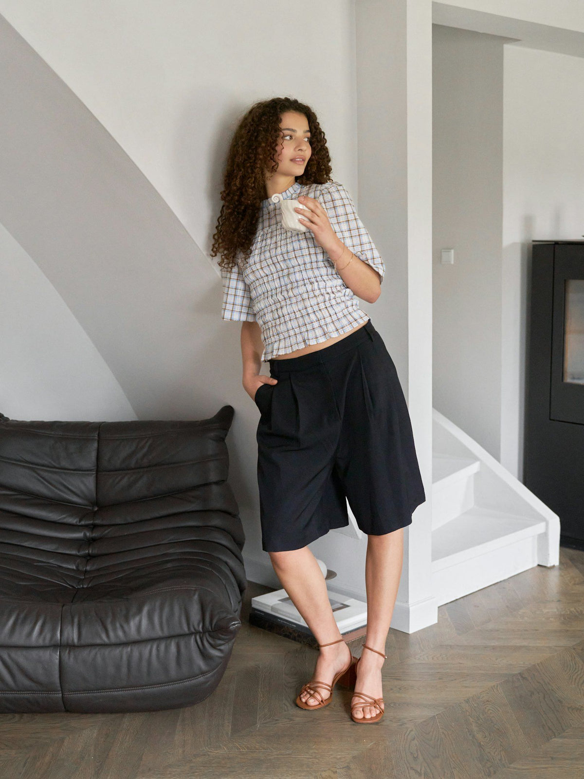 NEO NOIR PANTS NIKA BERMUDA SHORT BLACK