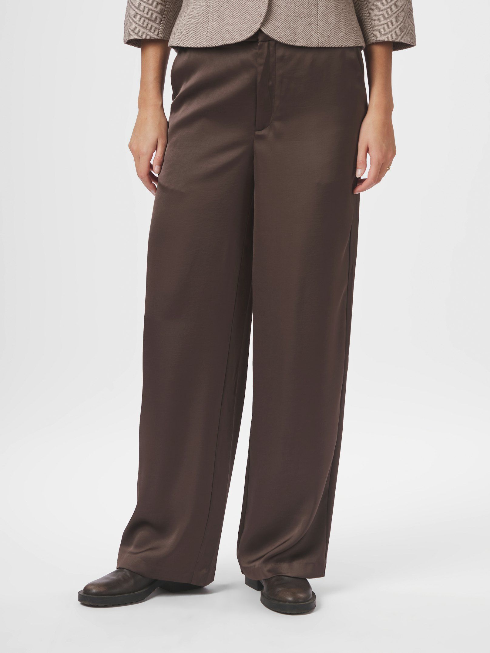 NEO NOIR PANTS EMMETT HEAVY SATEEN DARK BROWN