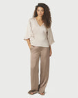 NEO NOIR PANTS EMMETT HEAVY SATEEN DARK TAUPE