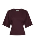 NEO NOIR T-SHIRT ASHA BOXY TEE BORDEAUX