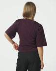 NEO NOIR T-SHIRT ASHA BOXY TEE BORDEAUX