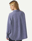 NEO NOIR BLOUSE DALMA B STRIPE STONE SHIRT MIDNIGHT BLUE