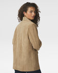 NEO NOIR BLAZER NAMY IMITATED SUEDE SAND