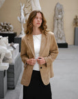NEO NOIR BLAZER NAMY IMITATED SUEDE SAND
