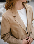 NEO NOIR BLAZER NAMY IMITATED SUEDE SAND