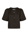 NEO NOIR BLOUSE AISA DULL SATIN BROWN
