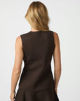 NEO NOIR VEST GILET SWAY SMOOTH KNIT WAISTCOAT DARK BROWN