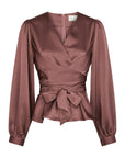 NEO NOIR BLOUSE RISTA HEAVY SATEEN DARK ROSE