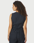 NEO NOIR GILET SAMARA MELANGE WAISTCOAT NAVY