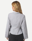 NEO NOIR BLOUSE FENLI STRIPED SHIRT GREY