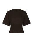 NEO NOIR T-SHIRT DRAY BOXY SMOCK TEE DARK BROWN