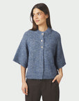 NEO NOIR VEST BENUTA FLUFFY KNIT CARDIGAN SMOKE BLUE