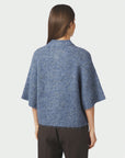 NEO NOIR VEST BENUTA FLUFFY KNIT CARDIGAN SMOKE BLUE