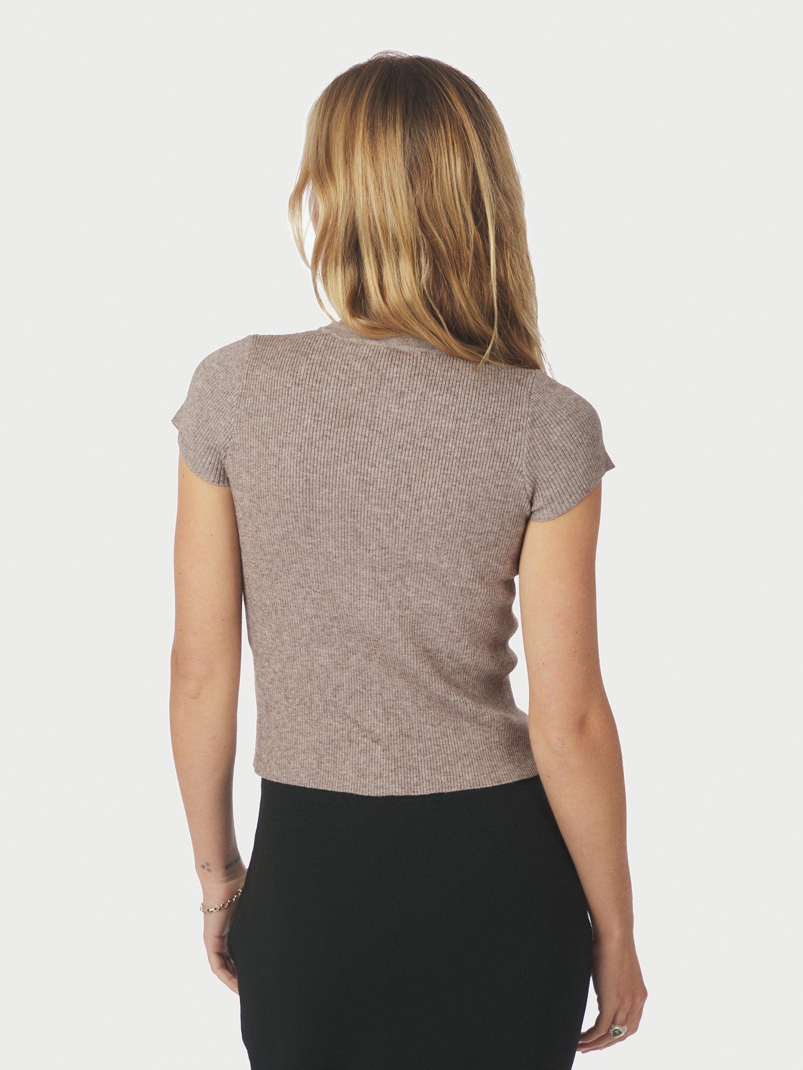 NEO NOIR TOP TODDA KNIT TEE SAND MELANGE