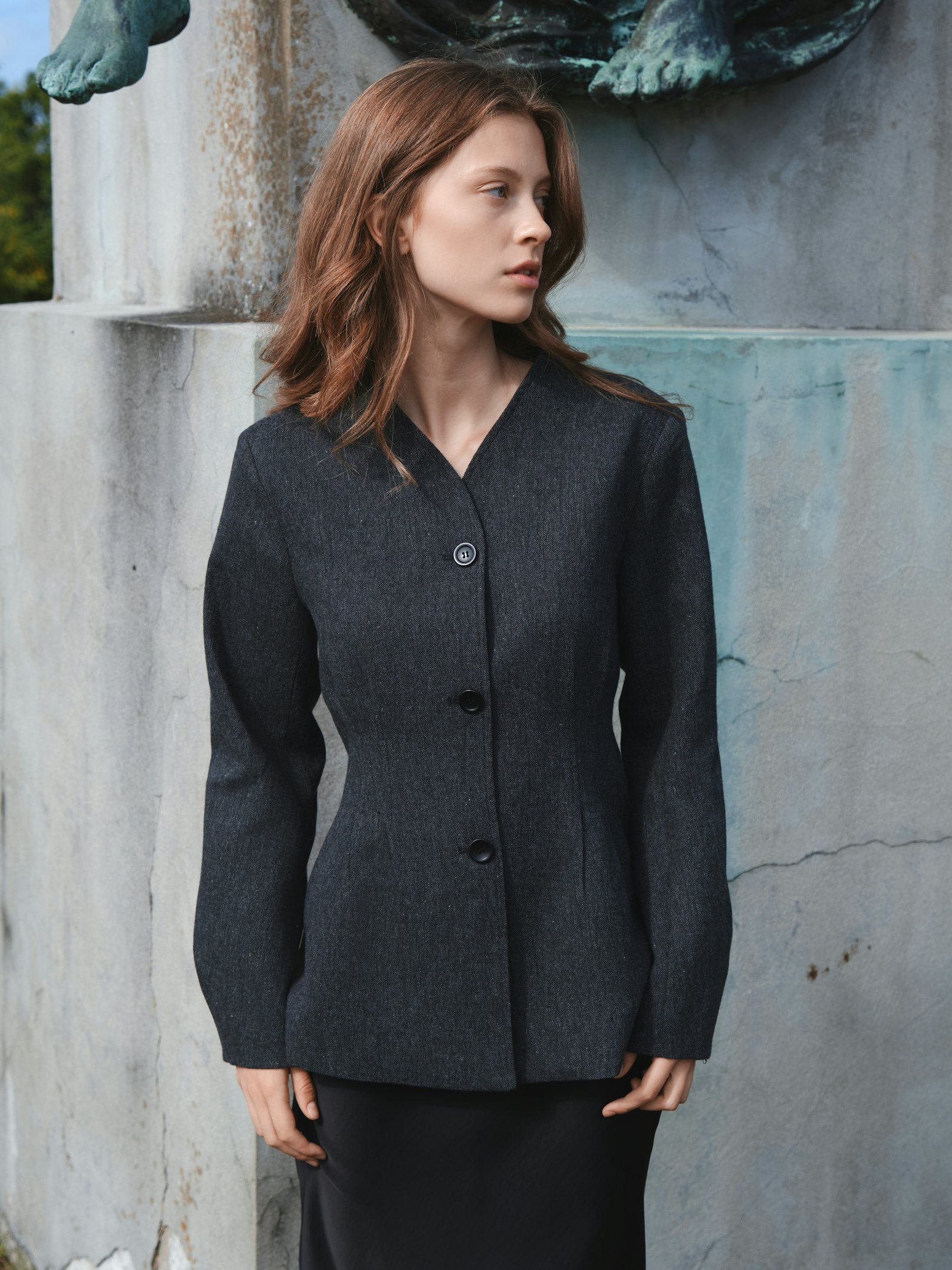 NEO NOIR BLAZER SENARA DARK GREY MELANGE