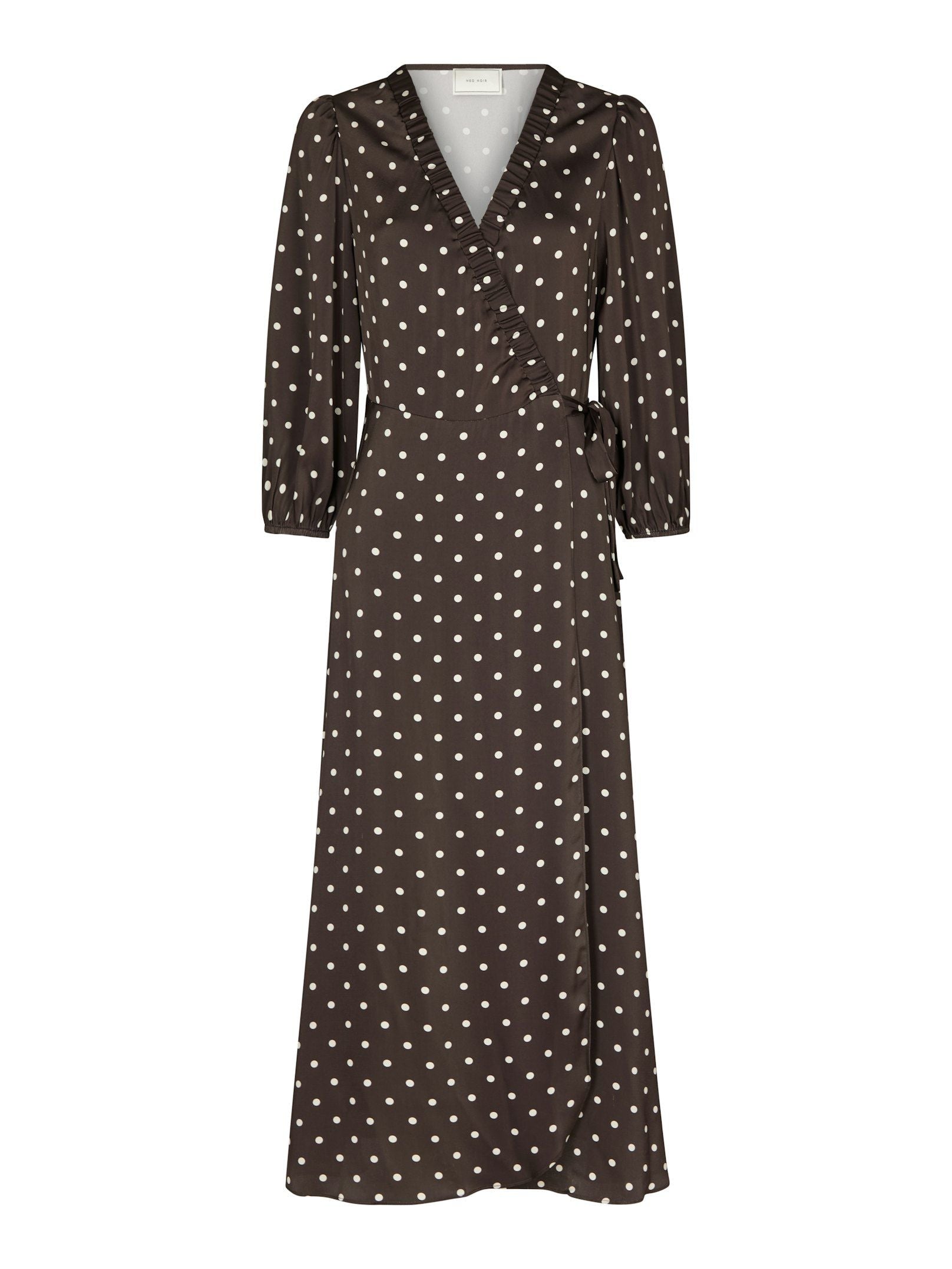 NEO NOIR JURK MALINGA DOT DRESS DARK BROWN