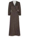 NEO NOIR JURK MALINGA DOT DRESS DARK BROWN