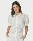 NEO NOIR BLOUSE FRANNIE DOT SHIRT OFF WHITE