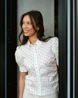 NEO NOIR BLOUSE FRANNIE DOT SHIRT OFF WHITE