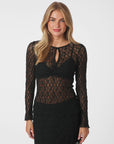 NEO NOIR TOP MATRIA LACE BLOUSE BLACK