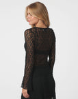 NEO NOIR TOP MATRIA LACE BLOUSE BLACK