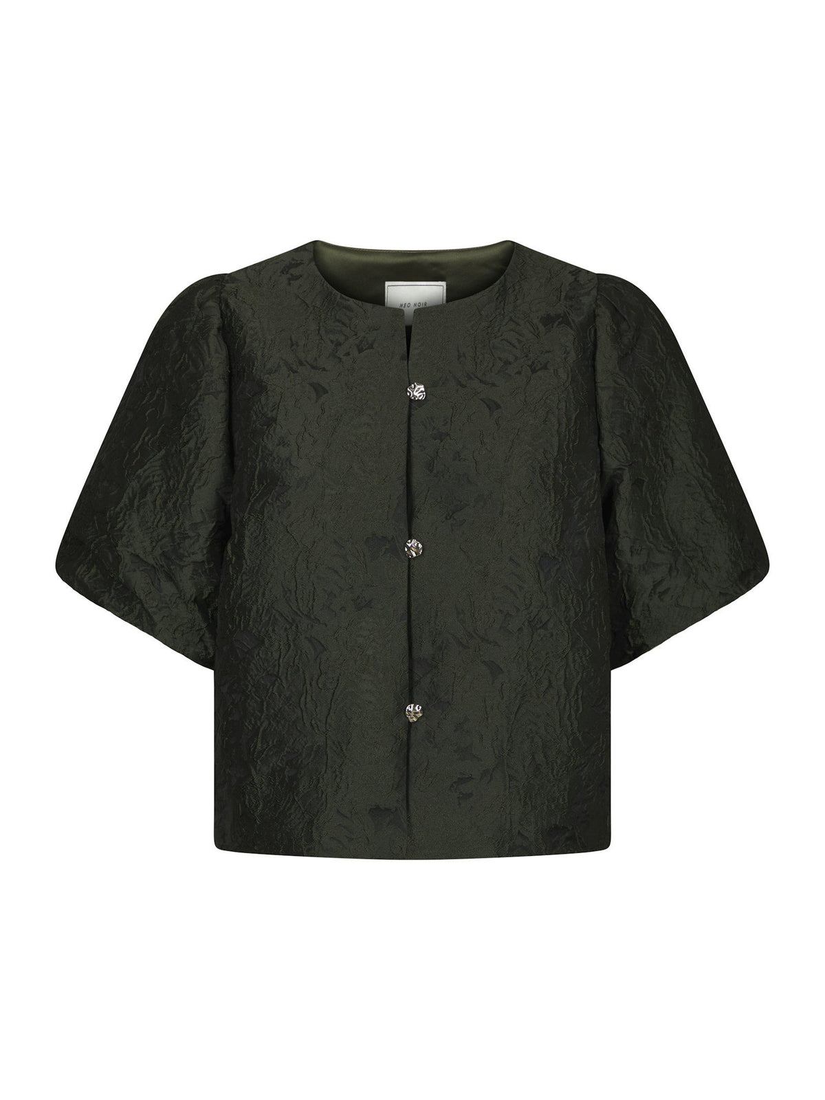 NEO NOIR BLOUSE AISA BROCADE DARK GREEN