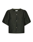 NEO NOIR BLOUSE AISA BROCADE DARK GREEN