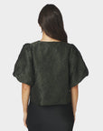 NEO NOIR BLOUSE AISA BROCADE DARK GREEN