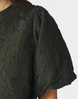 NEO NOIR BLOUSE AISA BROCADE DARK GREEN