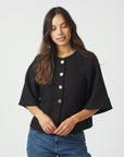 NEO NOIR BLAZER ROSELLA VEST BOUCLE MINI JACKET BLACK